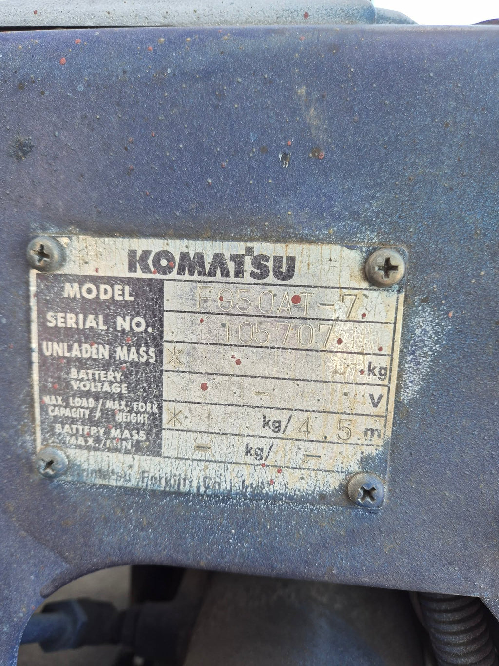 2018 Komatsu FG50AT-7 5t LPG Forklift