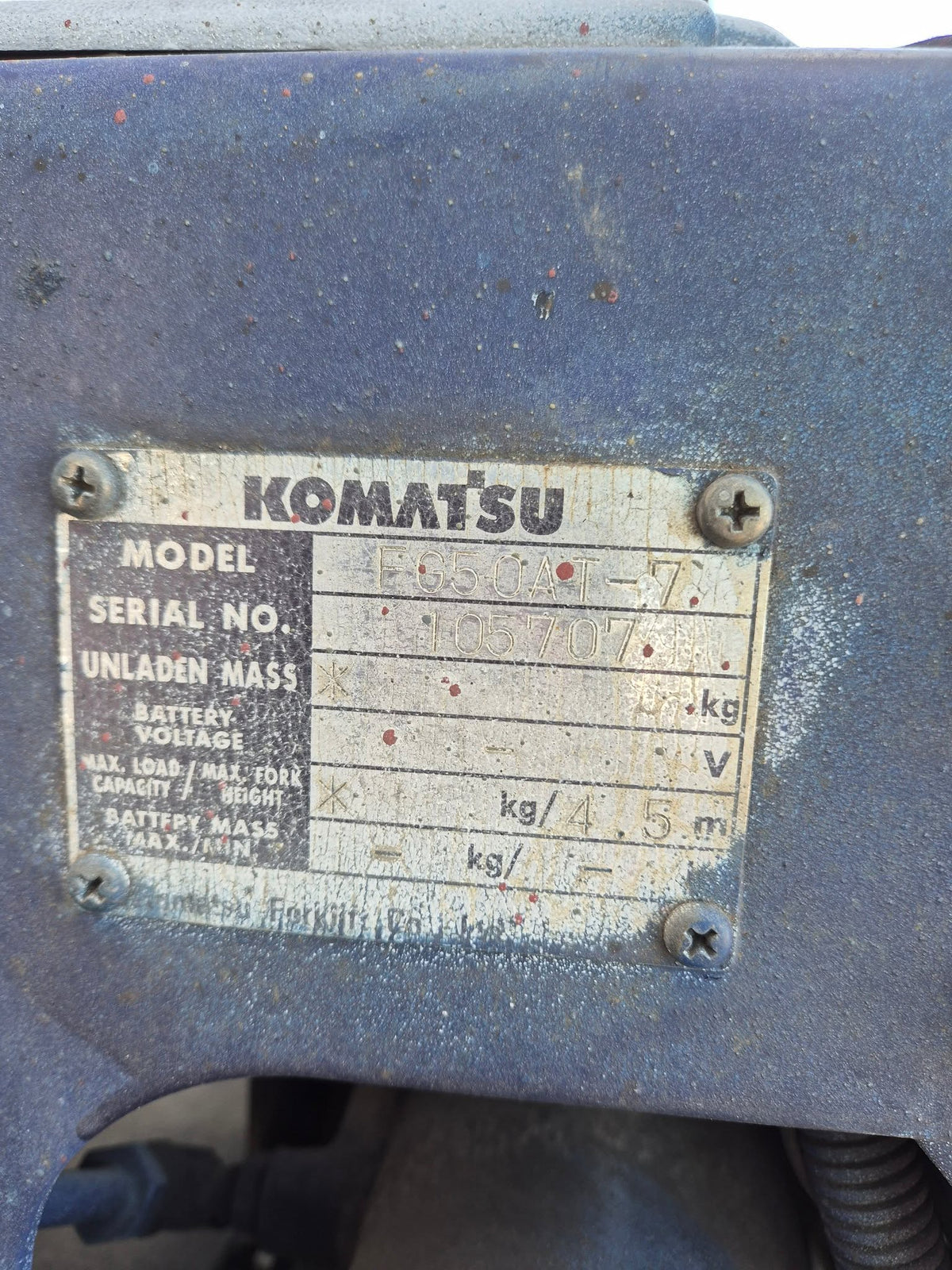 2018 Komatsu FG50AT-7 5t LPG Forklift