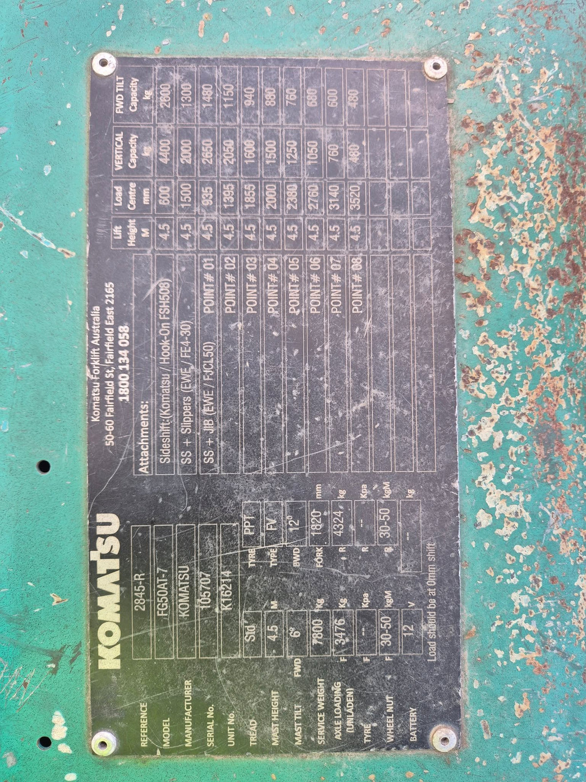 2018 Komatsu FG50AT-7 5t LPG Forklift
